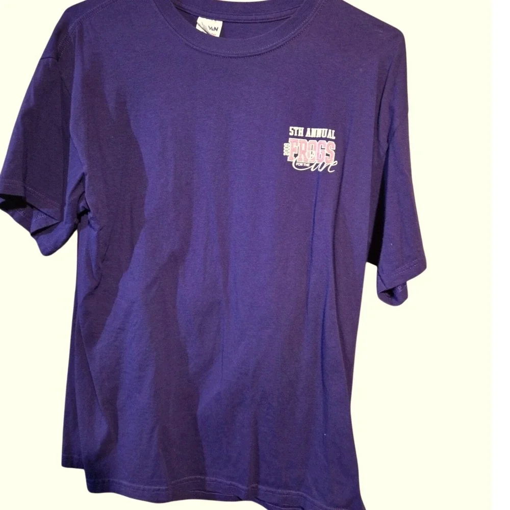 Vintage 2009‎ TCU T-Shirt Mens Large Purple Frogs For The Cure NCAA Football
